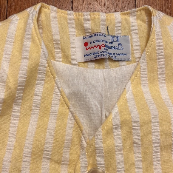 MVP Originals Vintage Yellow and White Striped Button Up Blazer, Size 3T - Picture 3 of 4